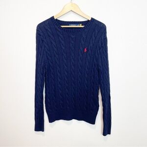 Men’s Polo Ralph Lauren Cable Knit Cotton Long Sleeve Sweater Size Small